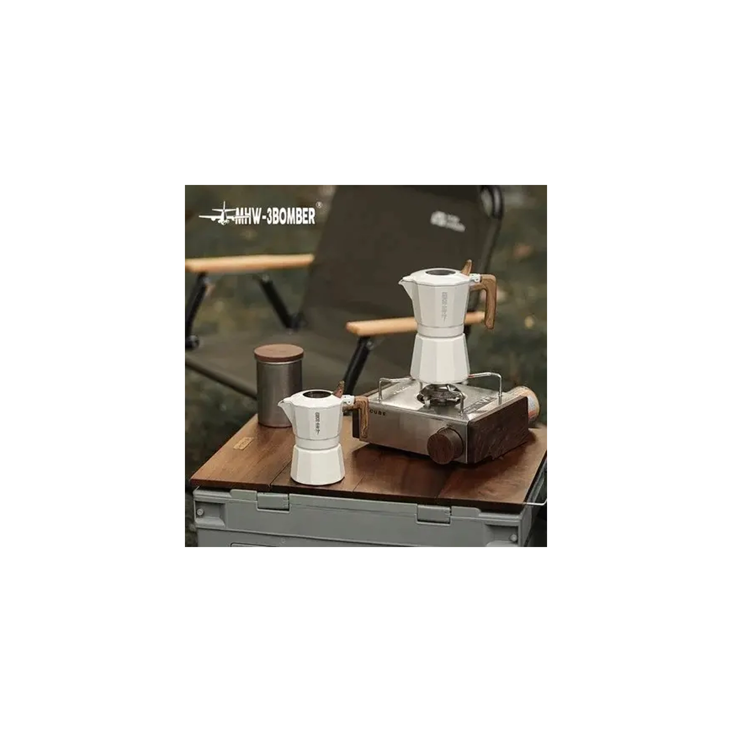 Кавоварка гейзерна 180 мл. MHW-3Bomber Double Valve Moka Pot Біла - Зображення 2